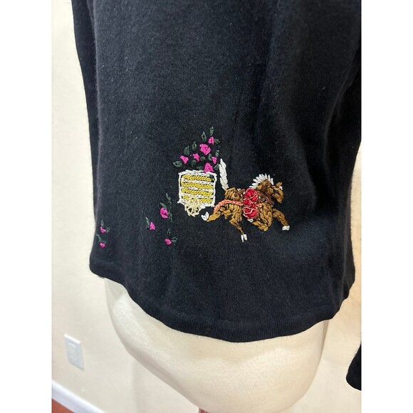 Vintage Atelier Sagan Hand Embroidered Wool Cashmere Blend Cardigan Sweater - M - Picture 8 of 10